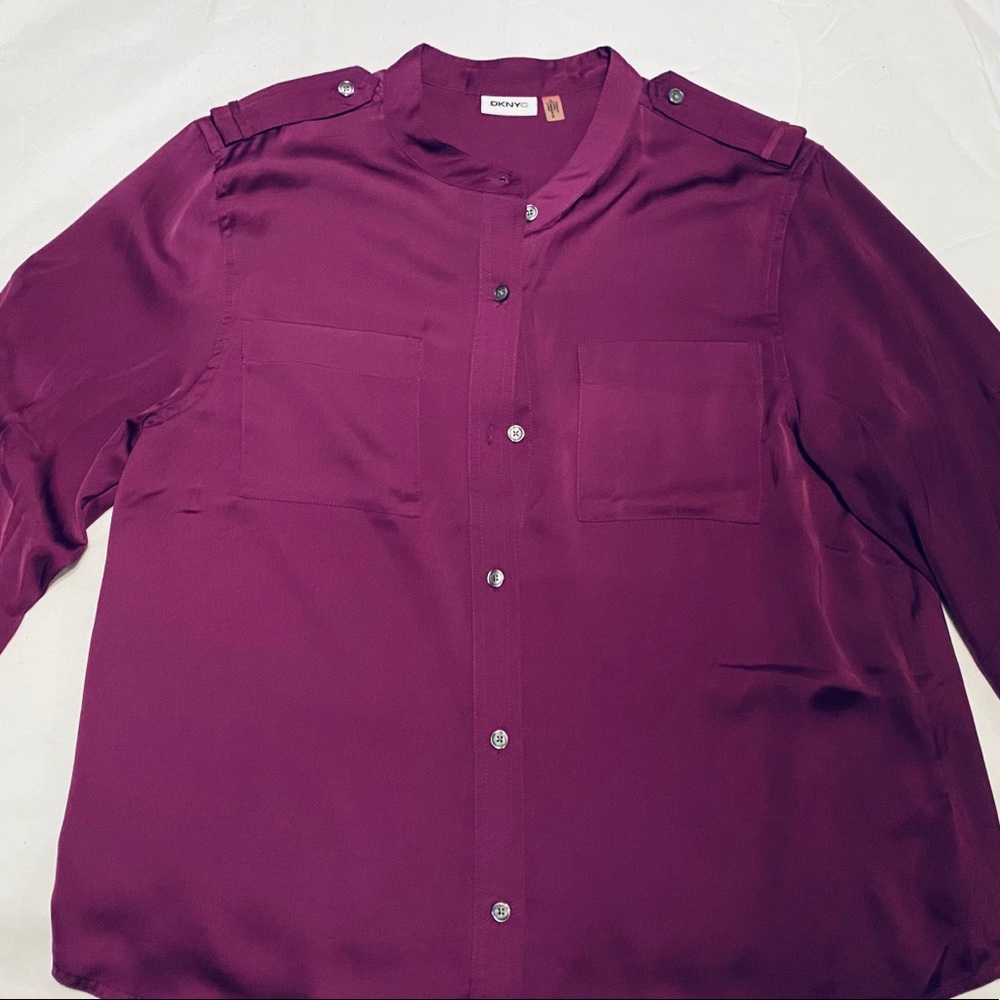 DKNYC Purple Silk Shirt